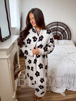BIRDIE Cozy Cardigan in Midnight Wildflower
