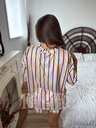 BIRDIE Tee Boxer Short Set in Spooky Stripes (Sold as Set)