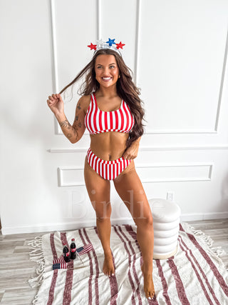 BIRDIE Two Piece Swimsuit in Freedom Forever (Sold As Set)