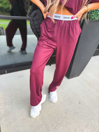BIRDIE PREORDER Tee & Boxer Pant Set in Wild Mulberry (SOLD AS SET)