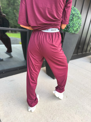 BIRDIE PREORDER Tee & Boxer Pant Set in Wild Mulberry (SOLD AS SET)