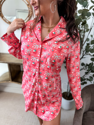 BIRDIE Sleep Dress in Berry Bloom