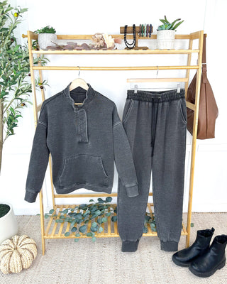 IN STOCK Vintage Wash Joggers - Black