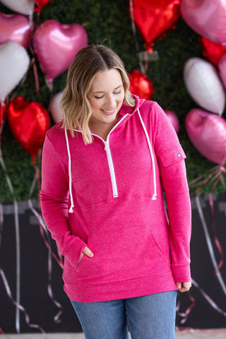 IN STOCK Pixie Pocket Halfzip Hoodie - Hot Pink
