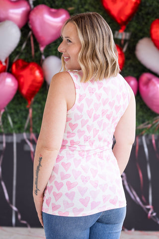 IN STOCK Ava Tank - Blushing Pink Hearts