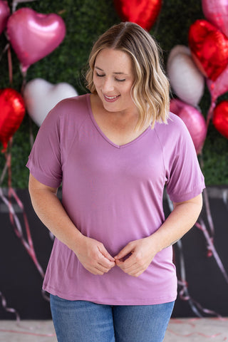 IN STOCK Bamboo V Neck Tee - Pink