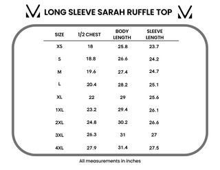09.02 EN ROUTE Long Sleeve Sarah Ruffle Top - Navy Autumn Petals