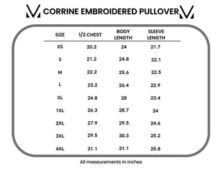 IN STOCK Corrine Embroidered Pullover Top - BOO FINAL SALE