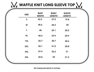 IN STOCK Waffle Knit Long Sleeve Top - Pumpkin