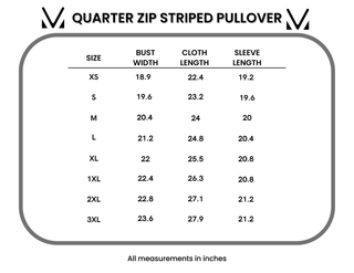 IN STOCK Quarter Zip Striped Pullover - Black and White