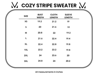 IN STOCK Cozy Stripe Sweater - Grey and White