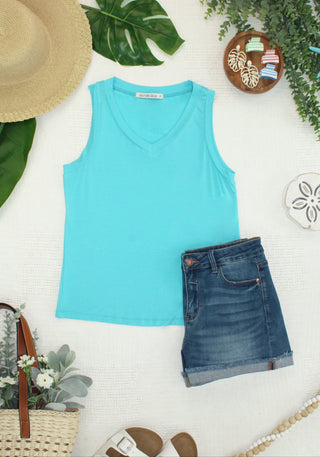 IN STOCK Noelle Tank - Aqua