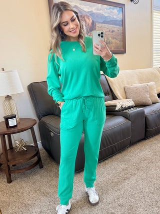 IN STOCK Corrine Ribbed Pullover Top - Emerald FINAL SALE