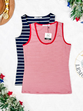 IN STOCK Tiffany Tank - Navy and White Stripes FINAL SALE