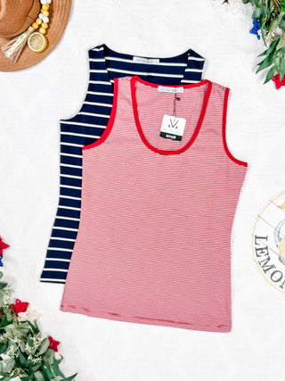 IN STOCK Tiffany Tank - Navy and White Stripes FINAL SALE