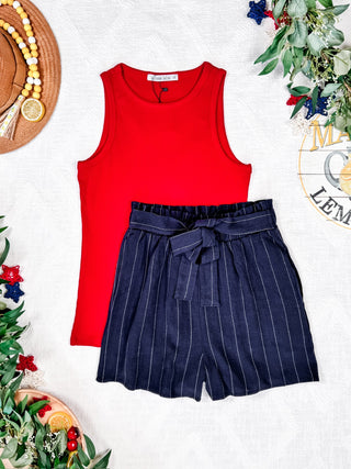 IN STOCK Libby Linen Shorts - Navy FINAL SALE