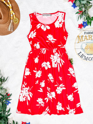 IN STOCK Kelsey Tank Dress - Red Floral FINAL SALE