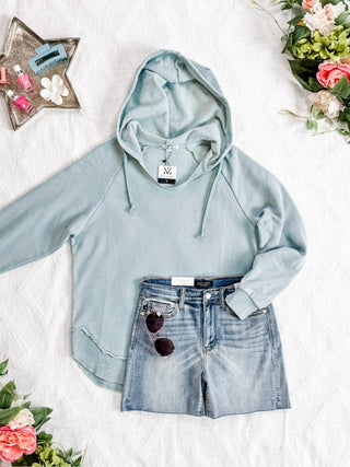 IN STOCK Vintage Wash Beach Hoodie - Seabreeze FINAL SALE