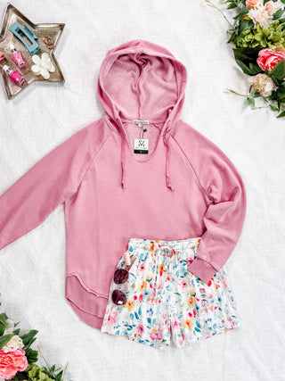 IN STOCK Vintage Wash Beach Hoodie - Dusty Pink FINAL SALE