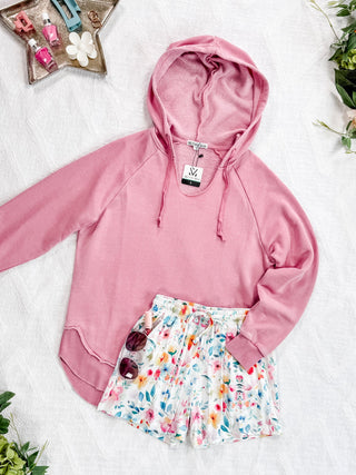 IN STOCK Vintage Wash Beach Hoodie - Dusty Pink FINAL SALE