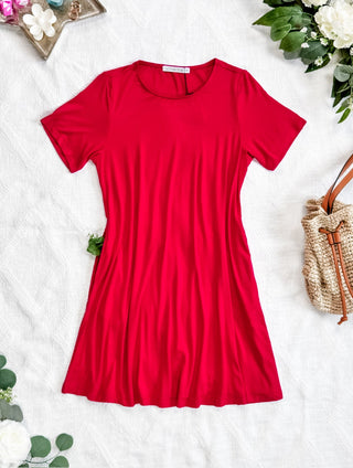 IN STOCK Roxy Swing Tunic Dress - Red FINAL SALE