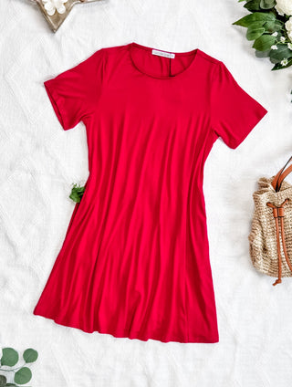 IN STOCK Roxy Swing Tunic Dress - Red FINAL SALE