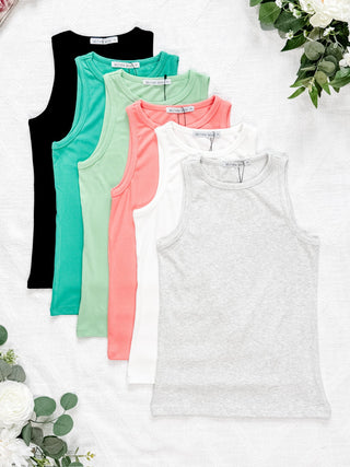 IN STOCK Tara Ribbed Tank - Coral FINAL SAE