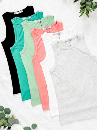 IN STOCK Tara Ribbed Tank - Coral FINAL SAE