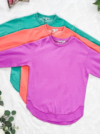 IN STOCK Vintage Wash Pullover - Caribbean Green FINAL SALE