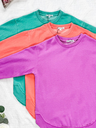 IN STOCK Vintage Wash Pullover - Caribbean Green FINAL SALE