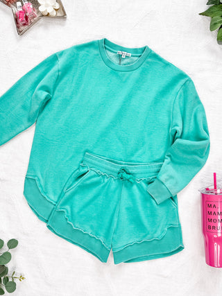 IN STOCK Vintage Wash Pullover - Caribbean Green FINAL SALE