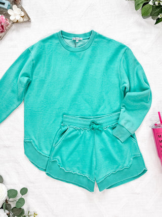 IN STOCK Vintage Wash Pullover - Caribbean Green FINAL SALE
