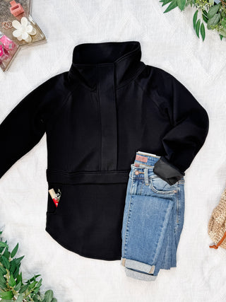 IN STOCK Mia Scuba Halfzip - Black