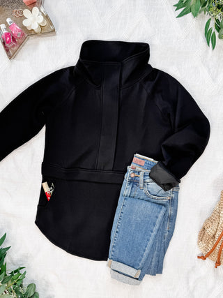 IN STOCK Mia Scuba Halfzip - Black