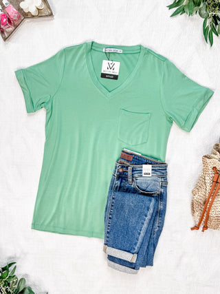 IN STOCK Sophie Pocket Tee - Mint FINAL SALE