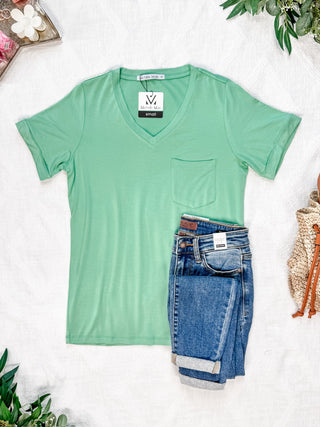 IN STOCK Sophie Pocket Tee - Mint FINAL SALE