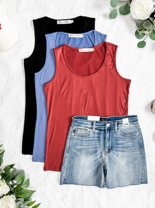 IN STOCK Luxe Crew Tank - Papaya FINAL SALE