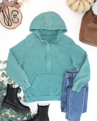 IN STOCK Ryker Vintage Wash Hoodie- Teal