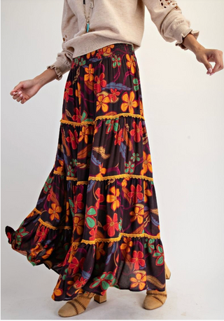 Autumn Bloom Maxi Skirt