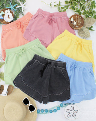 IN STOCK French Terry Stevie Shorts - Dusty Pink