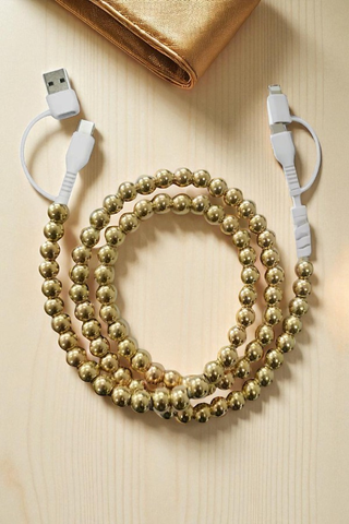 ETA 9/30-10/14 Gold Beaded Charging Cord