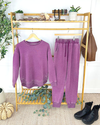 IN STOCK Vintage Wash Joggers - Purple