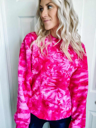 Custom Ice Dye Hoodie - Barbie Pink
