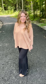 Oversized Dark Brush Drop Shoulder Top