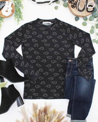 IN STOCK Blair Long Sleeve Top - Midnight Ghosts