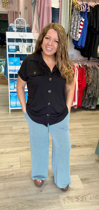 Ribbed Wide Leg Pants