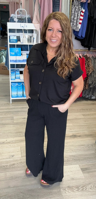 Ribbed Wide Leg Pants