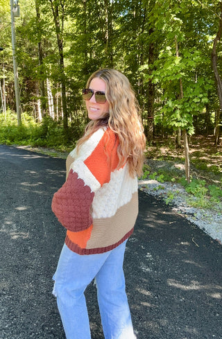 Fall into Color Block Cozy Knit