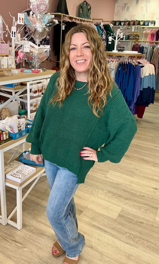 Hunter Green Ribbed Sweater