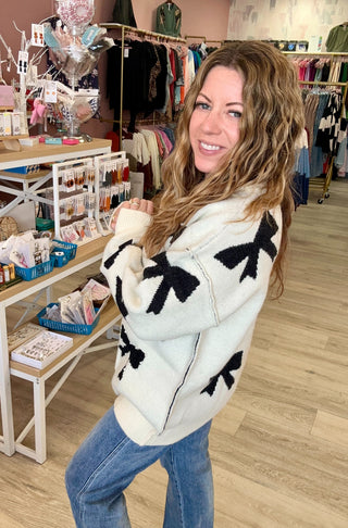 Cream Bow Sweater